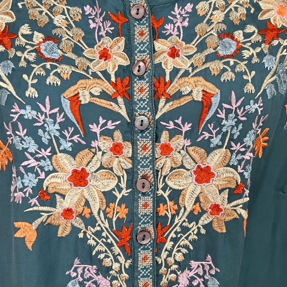 Sundance‎ Cordelia Tunic Floral Embroidery. Cupro. Medium - Picture 11 of 15